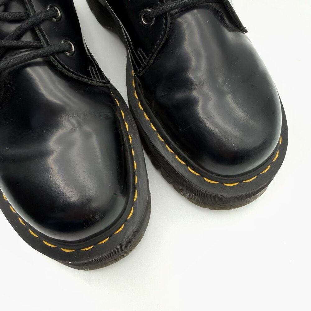 DR MARTENS Jadon Black Smooth Boots Size US 7 Side Zip Leather Platform - Picture 6 of 14